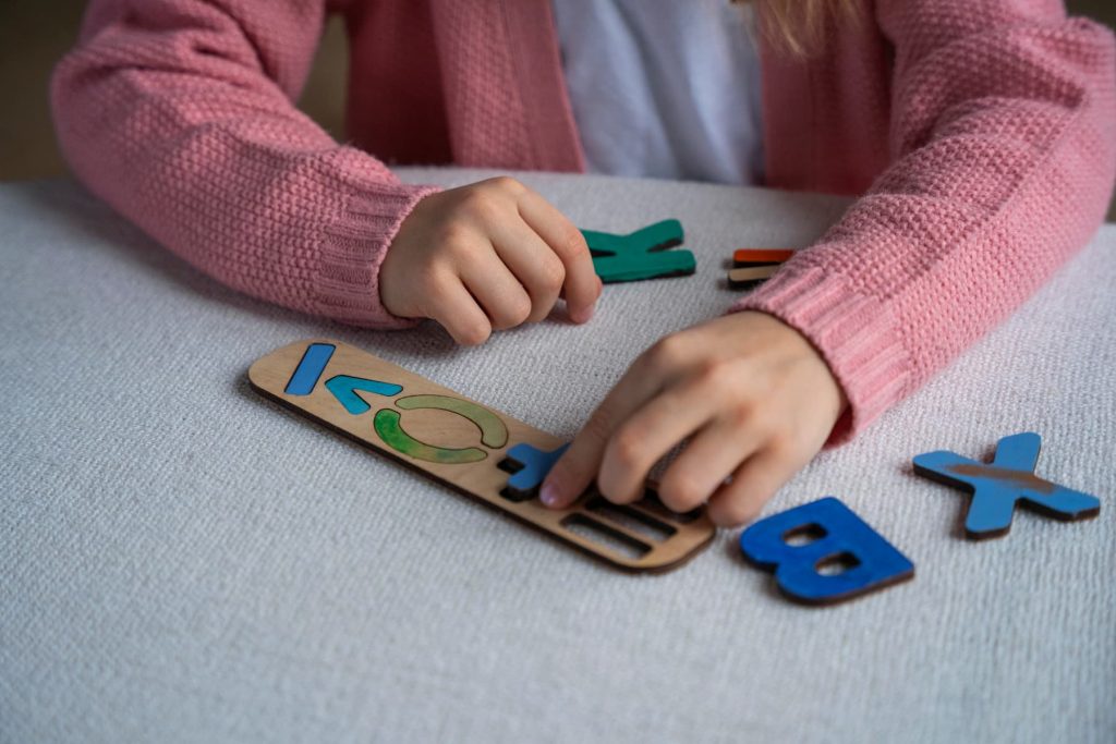 high angle girl playing memory game (1)