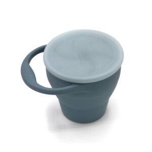 Taza de bocadillos de silicona, azul humo